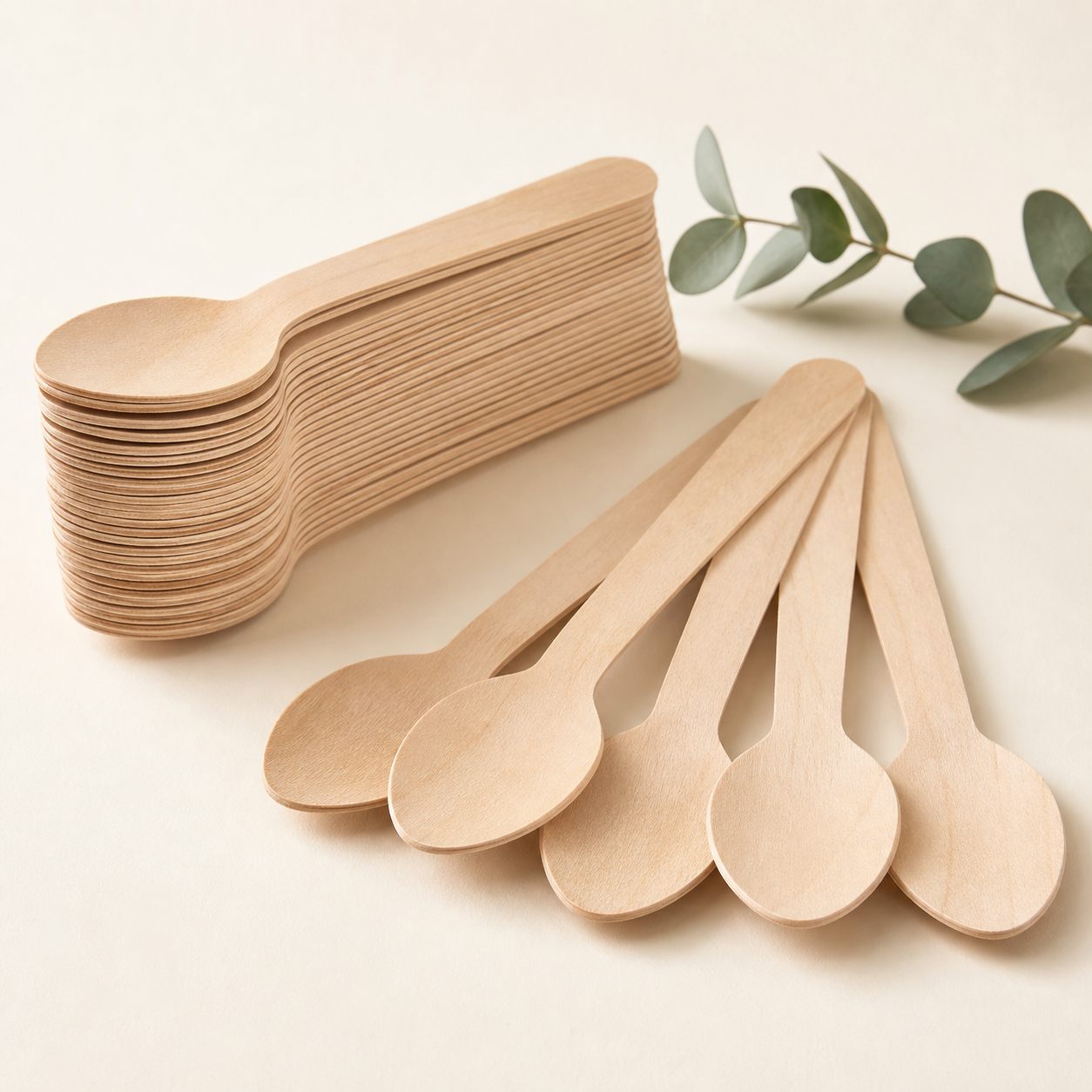 Birch Wooden Spoons – 100 Pieces